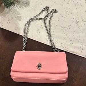Elegant Pink Shoulder Bag with Chain Strap